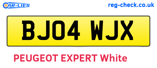 BJ04WJX are the vehicle registration plates.