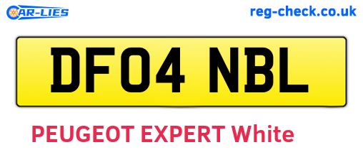 DF04NBL are the vehicle registration plates.