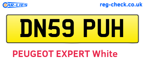 DN59PUH are the vehicle registration plates.