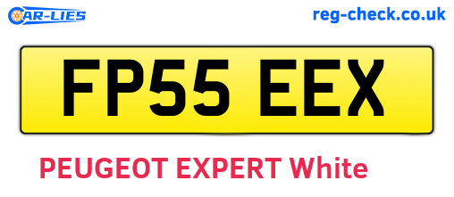 FP55EEX are the vehicle registration plates.