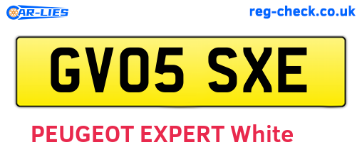 GV05SXE are the vehicle registration plates.