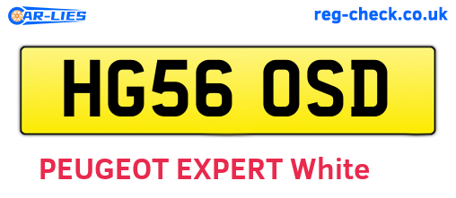 HG56OSD are the vehicle registration plates.