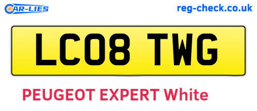LC08TWG are the vehicle registration plates.