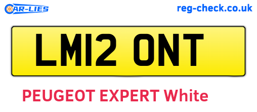 LM12ONT are the vehicle registration plates.