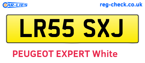 LR55SXJ are the vehicle registration plates.