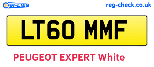LT60MMF are the vehicle registration plates.