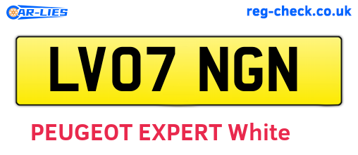 LV07NGN are the vehicle registration plates.