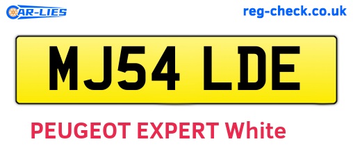 MJ54LDE are the vehicle registration plates.