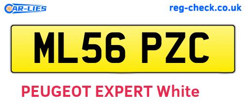 ML56PZC are the vehicle registration plates.