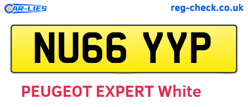 NU66YYP are the vehicle registration plates.