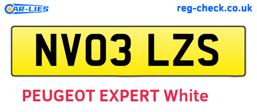 NV03LZS are the vehicle registration plates.