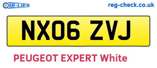 NX06ZVJ are the vehicle registration plates.