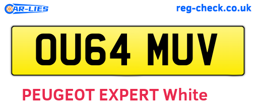 OU64MUV are the vehicle registration plates.