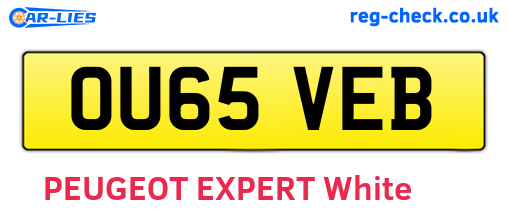 OU65VEB are the vehicle registration plates.