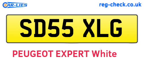 SD55XLG are the vehicle registration plates.