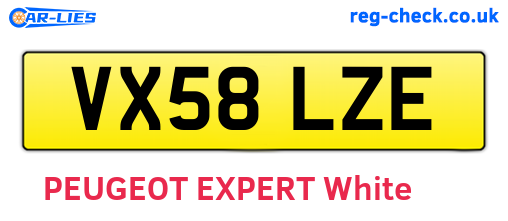 VX58LZE are the vehicle registration plates.