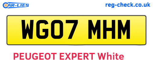 WG07MHM are the vehicle registration plates.