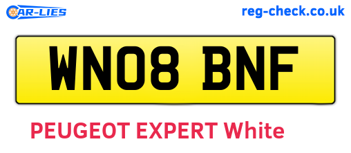 WN08BNF are the vehicle registration plates.