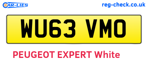 WU63VMO are the vehicle registration plates.