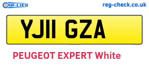 YJ11GZA are the vehicle registration plates.