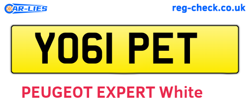 YO61PET are the vehicle registration plates.