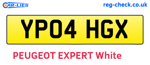 YP04HGX are the vehicle registration plates.
