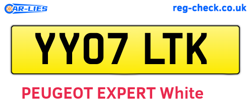 YY07LTK are the vehicle registration plates.