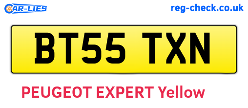 BT55TXN are the vehicle registration plates.