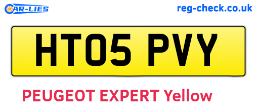 HT05PVY are the vehicle registration plates.