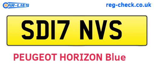 SD17NVS are the vehicle registration plates.