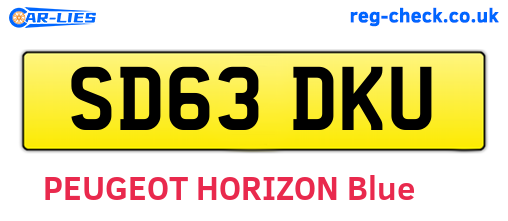 SD63DKU are the vehicle registration plates.