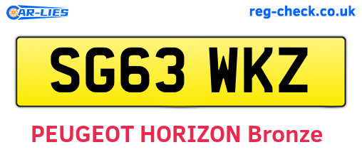 SG63WKZ are the vehicle registration plates.