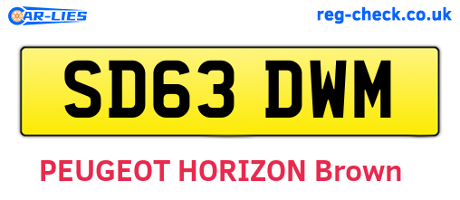 SD63DWM are the vehicle registration plates.