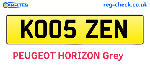 KO05ZEN are the vehicle registration plates.
