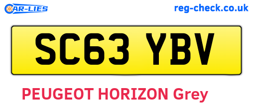 SC63YBV are the vehicle registration plates.