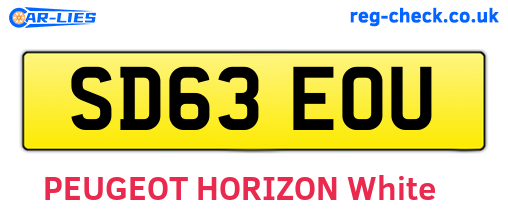 SD63EOU are the vehicle registration plates.