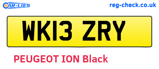WK13ZRY are the vehicle registration plates.