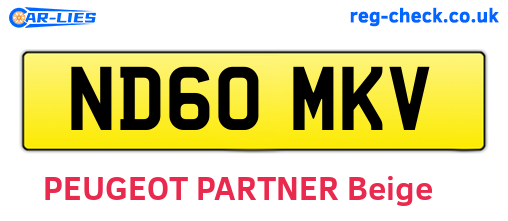 ND60MKV are the vehicle registration plates.