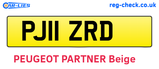 PJ11ZRD are the vehicle registration plates.