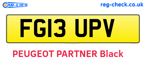 FG13UPV are the vehicle registration plates.