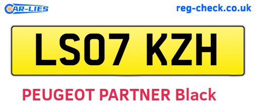 LS07KZH are the vehicle registration plates.