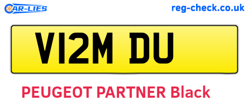 V12MDU are the vehicle registration plates.
