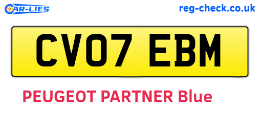 CV07EBM are the vehicle registration plates.