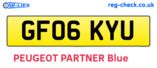 GF06KYU are the vehicle registration plates.
