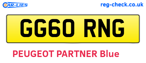 GG60RNG are the vehicle registration plates.