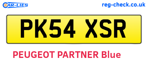 PK54XSR are the vehicle registration plates.