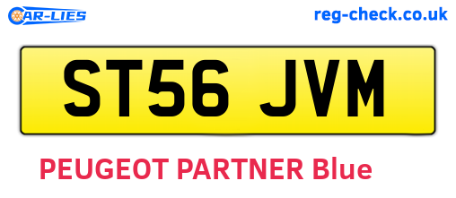 ST56JVM are the vehicle registration plates.