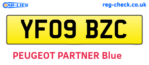 YF09BZC are the vehicle registration plates.