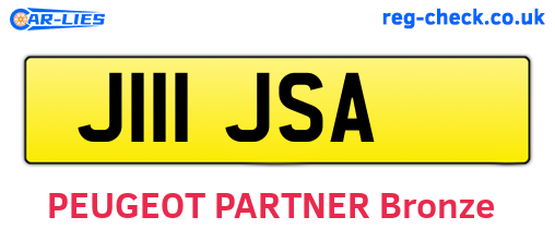 J111JSA are the vehicle registration plates.