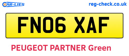 FN06XAF are the vehicle registration plates.